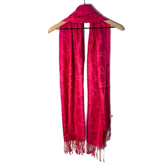 Disney Mickey Mouse Hot Pink Rayon Fringe Scarf. - Picture 2 of 12